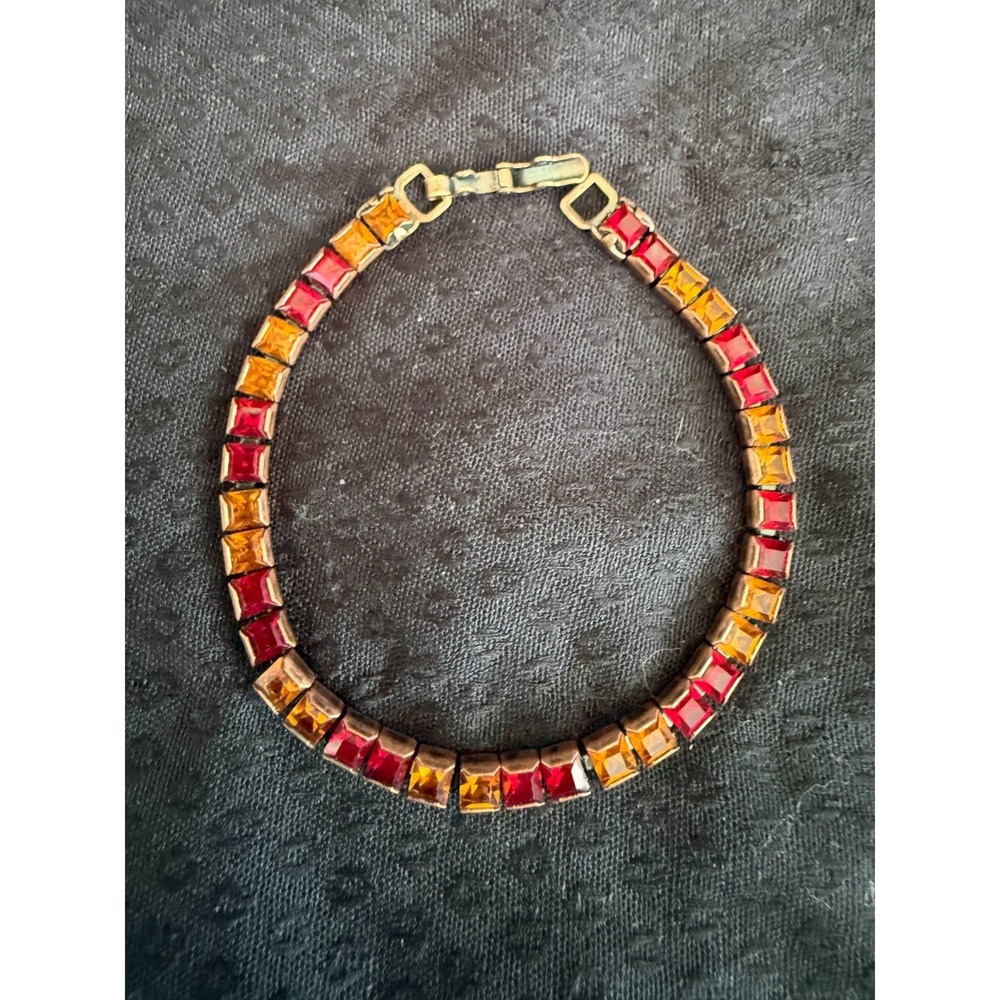 Mid Century Rhinestone‎ Costume Bracelet